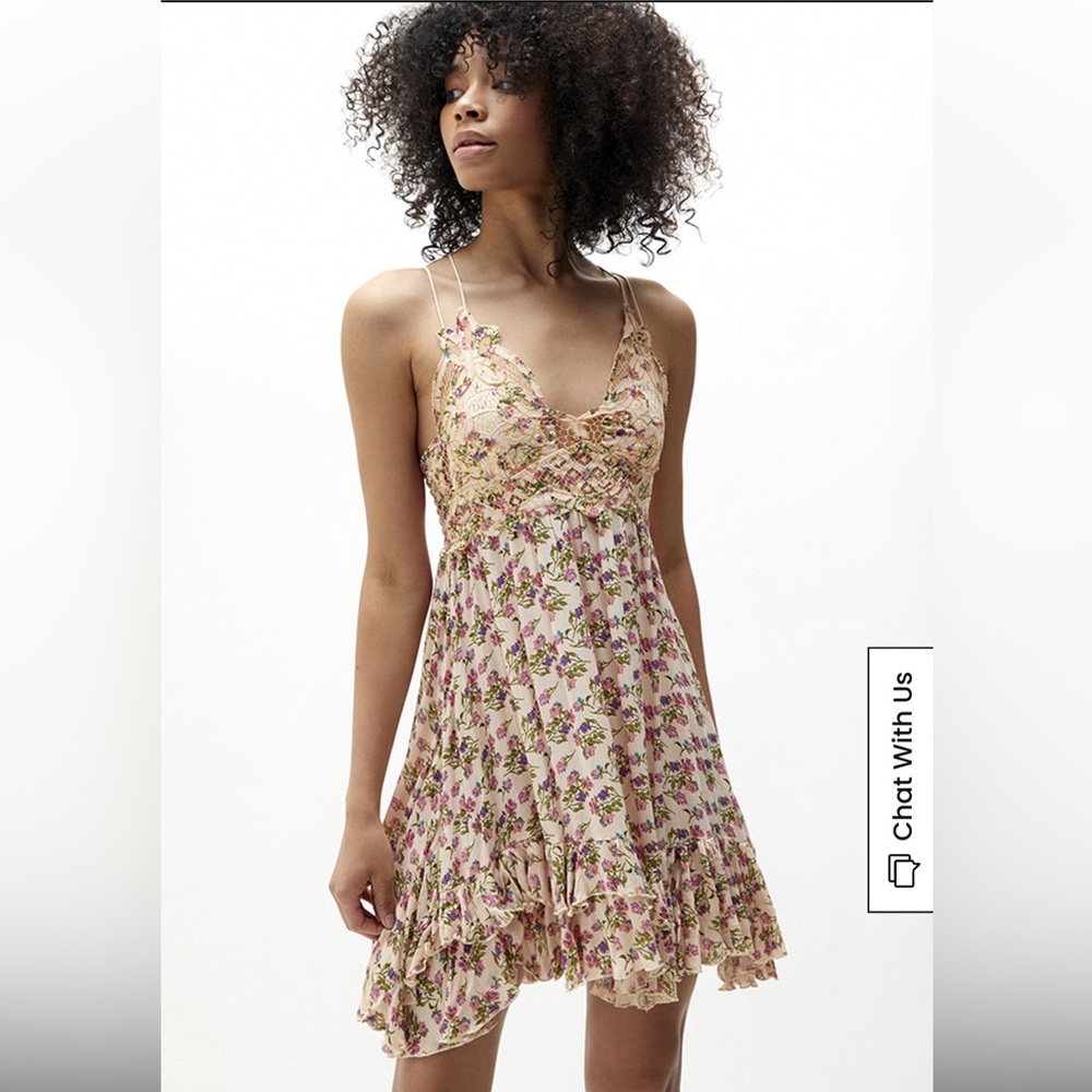 NWT Sold Out Free People Intimately Adella Pastel Floral Dress Size M